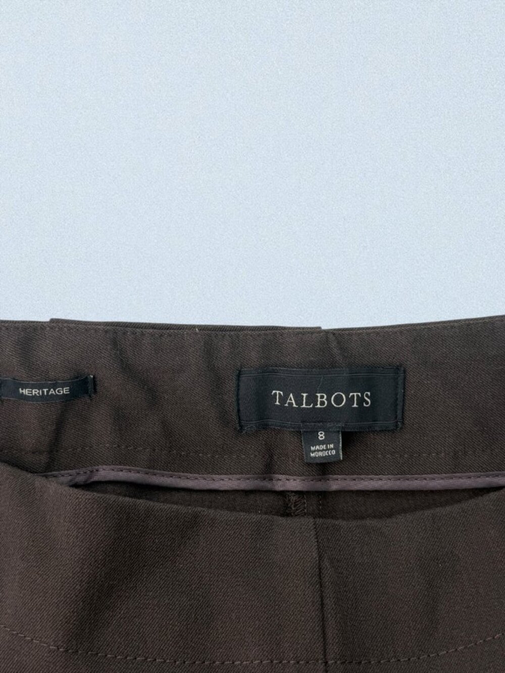 Talbots Brown Heritage Cut Straight Leg Professional Dress Pants 8 - Picture 2 of 6